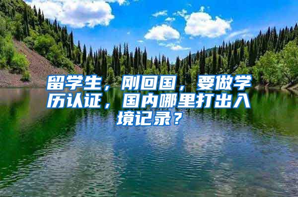 留学生，刚回国，要做学历认证，国内哪里打出入境记录？