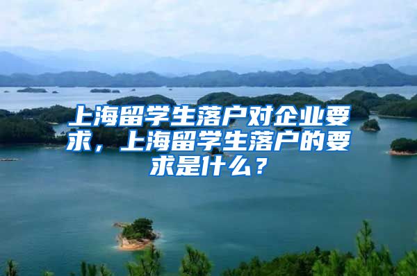 上海留学生落户对企业要求，上海留学生落户的要求是什么？