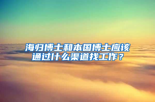 海归博士和本国博士应该通过什么渠道找工作？