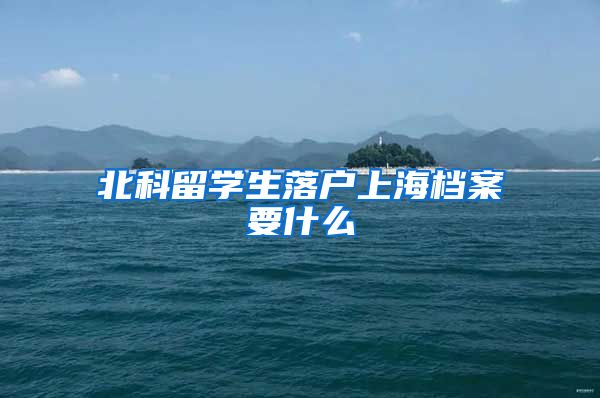 北科留学生落户上海档案要什么