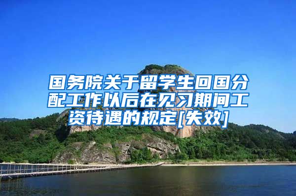 国务院关于留学生回国分配工作以后在见习期间工资待遇的规定[失效]