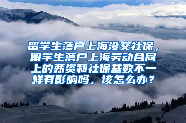 留学生落户上海没交社保，留学生落户上海劳动合同上的薪资和社保基数不一样有影响吗，该怎么办？