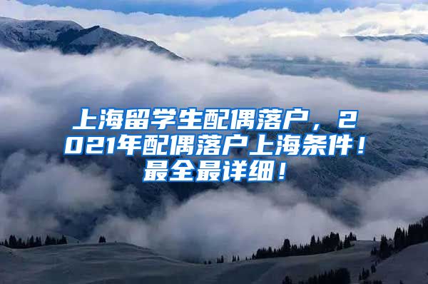 上海留学生配偶落户，2021年配偶落户上海条件！最全最详细！