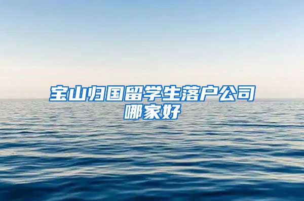 宝山归国留学生落户公司哪家好