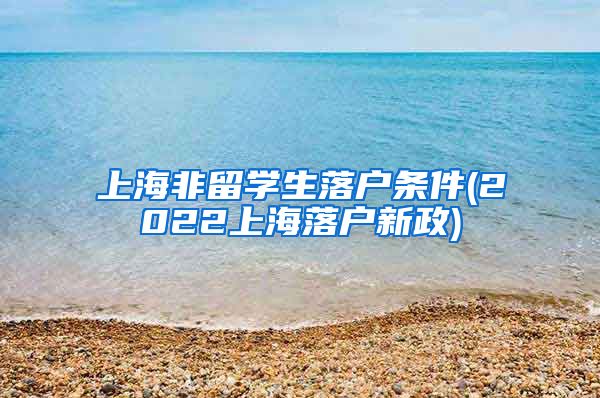 上海非留学生落户条件(2022上海落户新政)