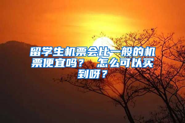 留学生机票会比一般的机票便宜吗？ 怎么可以买到呀？