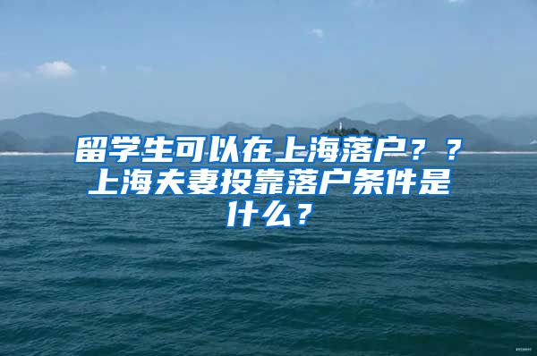 留学生可以在上海落户？？上海夫妻投靠落户条件是什么？