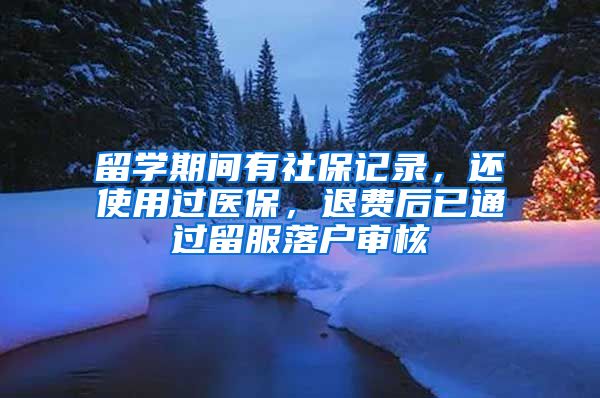 留学期间有社保记录，还使用过医保，退费后已通过留服落户审核