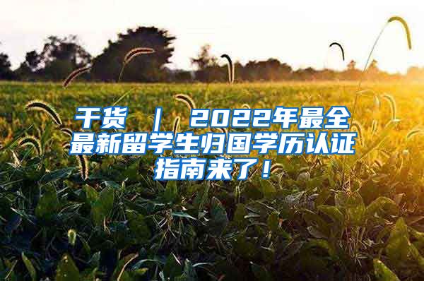 干货 ｜ 2022年最全最新留学生归国学历认证指南来了！