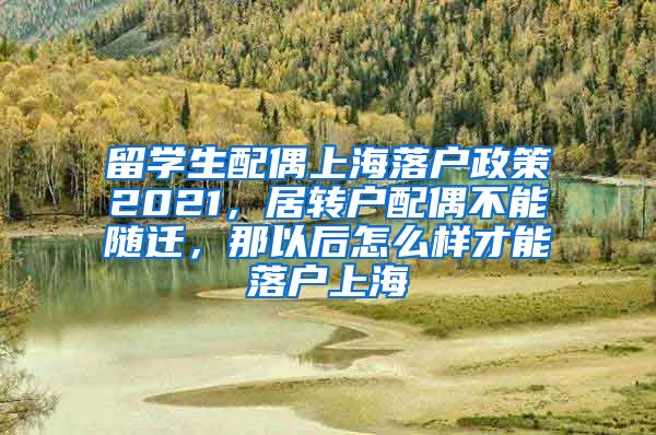 留学生配偶上海落户政策2021，居转户配偶不能随迁，那以后怎么样才能落户上海