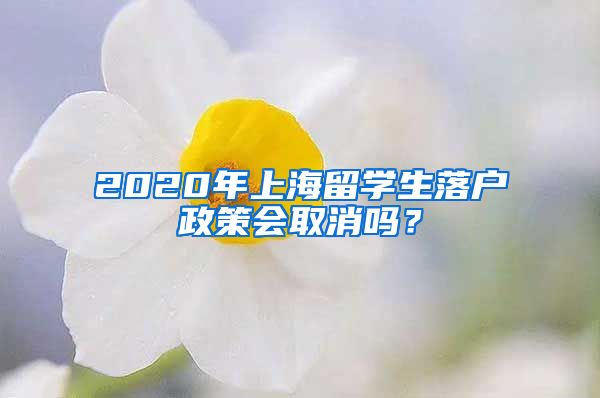 2020年上海留学生落户政策会取消吗？