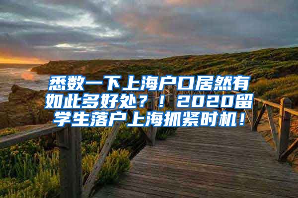 悉数一下上海户口居然有如此多好处？！2020留学生落户上海抓紧时机！