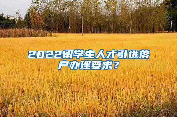 2022留学生人才引进落户办理要求？