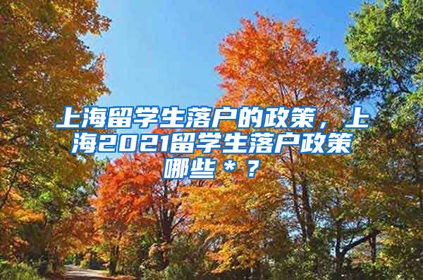 上海留学生落户的政策，上海2021留学生落户政策哪些＊？