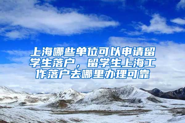 上海哪些单位可以申请留学生落户，留学生上海工作落户去哪里办理可靠