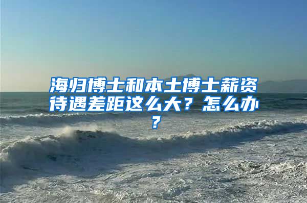 海归博士和本土博士薪资待遇差距这么大？怎么办？