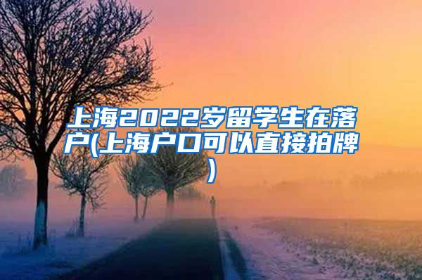 上海2022岁留学生在落户(上海户口可以直接拍牌)