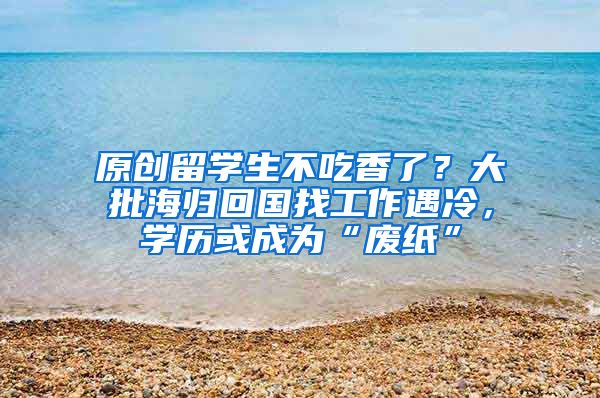 原创留学生不吃香了？大批海归回国找工作遇冷，学历或成为“废纸”