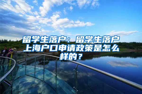 留学生落户：留学生落户上海户口申请政策是怎么样的？