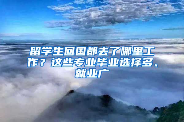 留学生回国都去了哪里工作？这些专业毕业选择多、就业广