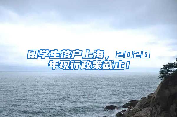 留学生落户上海，2020年现行政策截止！