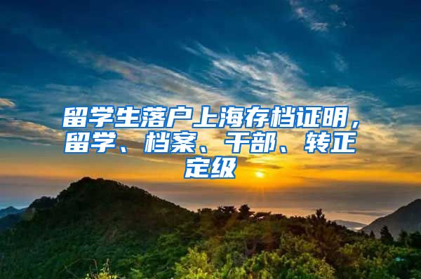 留学生落户上海存档证明，留学、档案、干部、转正定级