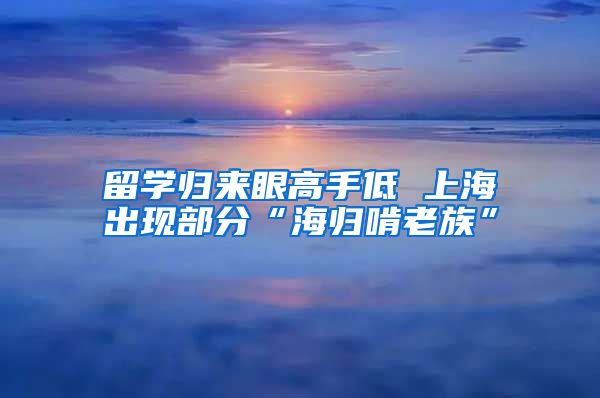 留学归来眼高手低 上海出现部分“海归啃老族”