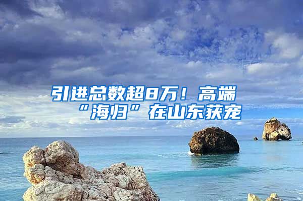 引进总数超8万！高端“海归”在山东获宠