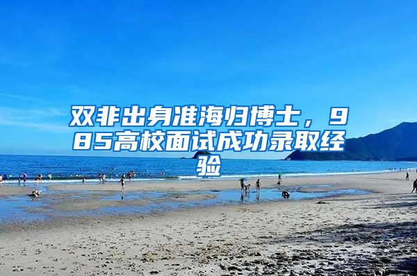 双非出身准海归博士，985高校面试成功录取经验