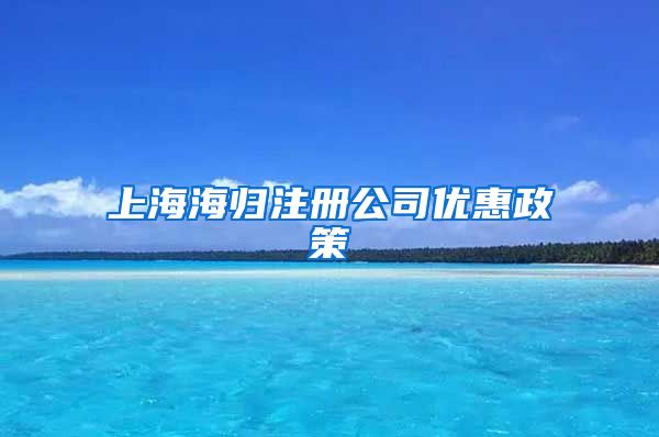 上海海归注册公司优惠政策