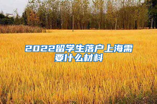 2022留学生落户上海需要什么材料