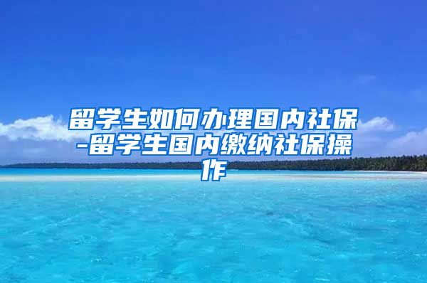 留学生如何办理国内社保-留学生国内缴纳社保操作