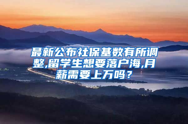 最新公布社保基数有所调整,留学生想要落户海,月薪需要上万吗？