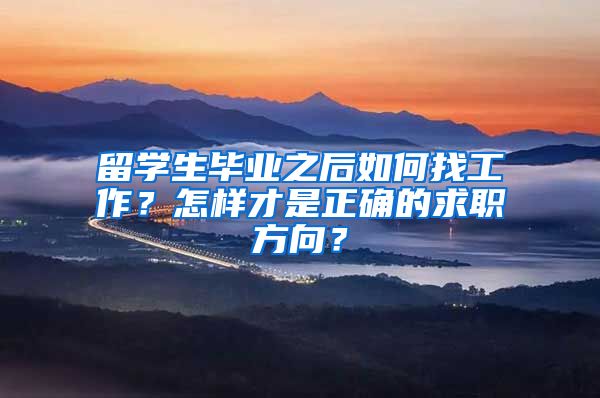 留学生毕业之后如何找工作？怎样才是正确的求职方向？