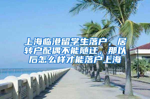 上海临港留学生落户，居转户配偶不能随迁，那以后怎么样才能落户上海