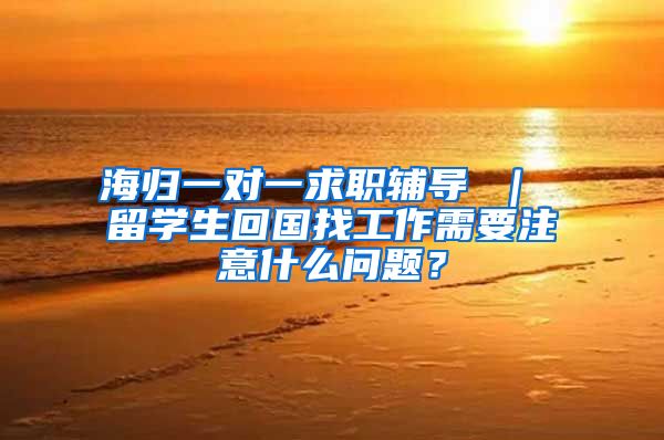 海归一对一求职辅导 ｜ 留学生回国找工作需要注意什么问题？