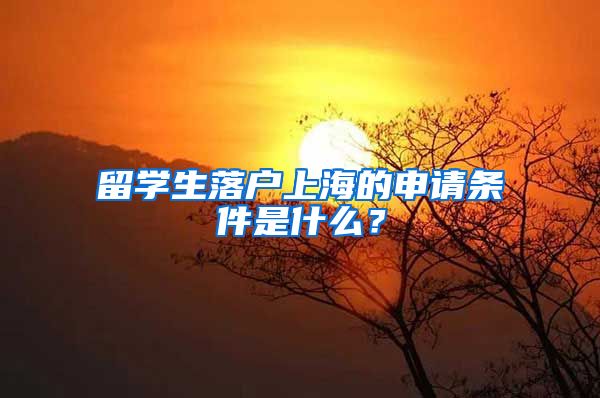 留学生落户上海的申请条件是什么？