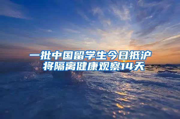 一批中国留学生今日抵沪 将隔离健康观察14天