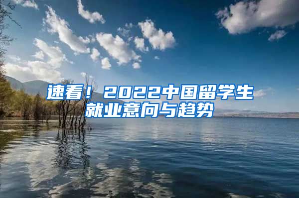 速看！2022中国留学生就业意向与趋势