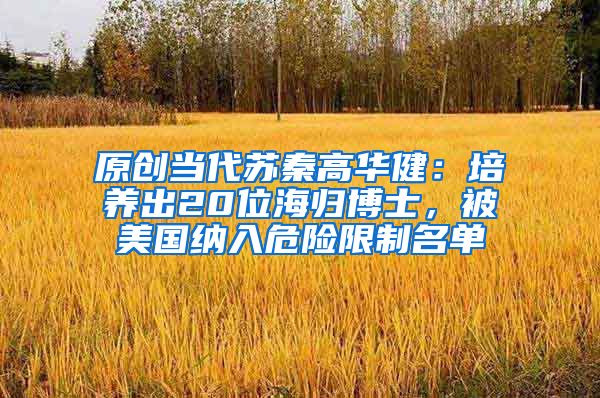 原创当代苏秦高华健：培养出20位海归博士，被美国纳入危险限制名单