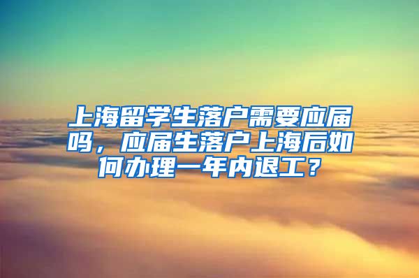 上海留学生落户需要应届吗，应届生落户上海后如何办理一年内退工？