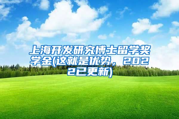 上海开发研究博士留学奖学金(这就是优势，2022已更新)