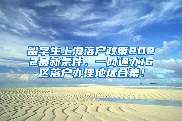 留学生上海落户政策2022最新条件，一网通办16区落户办理地址合集！