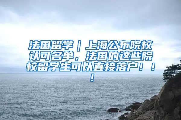 法国留学｜上海公布院校认可名单，法国的这些院校留学生可以直接落户！！！