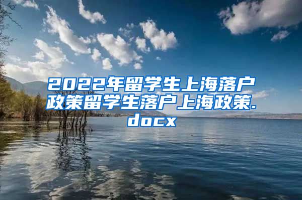 2022年留学生上海落户政策留学生落户上海政策.docx