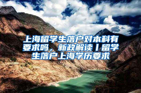 上海留学生落户对本科有要求吗，新政解读丨留学生落户上海学历要求