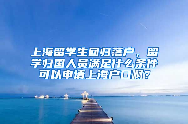 上海留学生回归落户，留学归国人员满足什么条件可以申请上海户口啊？