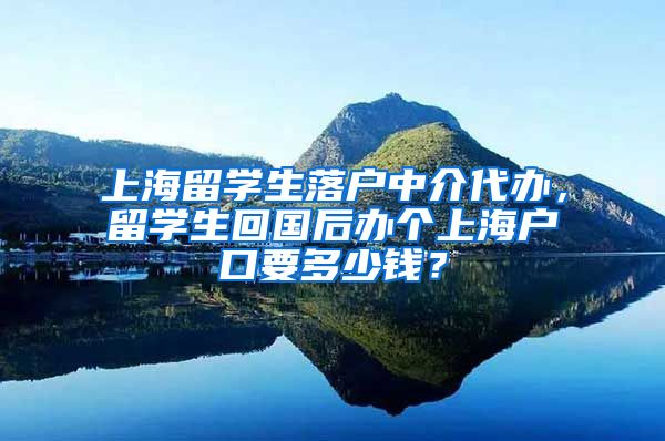 上海留学生落户中介代办，留学生回国后办个上海户口要多少钱？