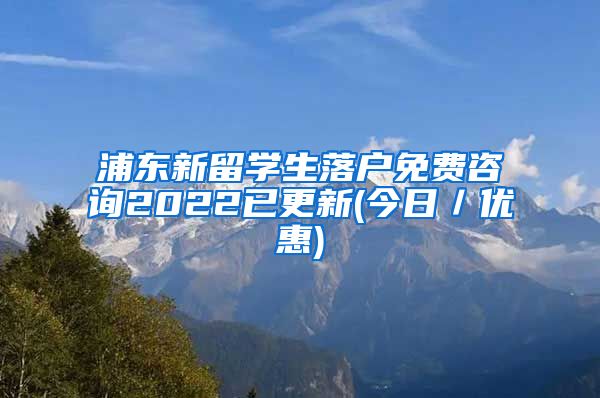 浦东新留学生落户免费咨询2022已更新(今日／优惠)