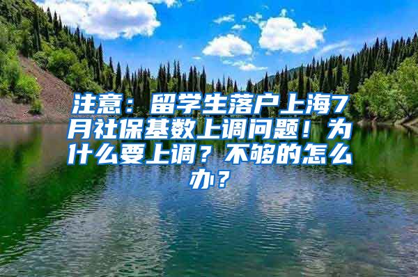 注意：留学生落户上海7月社保基数上调问题！为什么要上调？不够的怎么办？